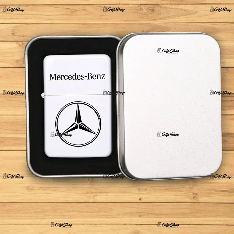 Mercedes, bricheta metalica gravata laser cu mesaj, model 3